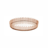 Bandeja em Metal Com Espelho e Borda Irregular Rose Gold 6 x 26 cm - Ela Decora